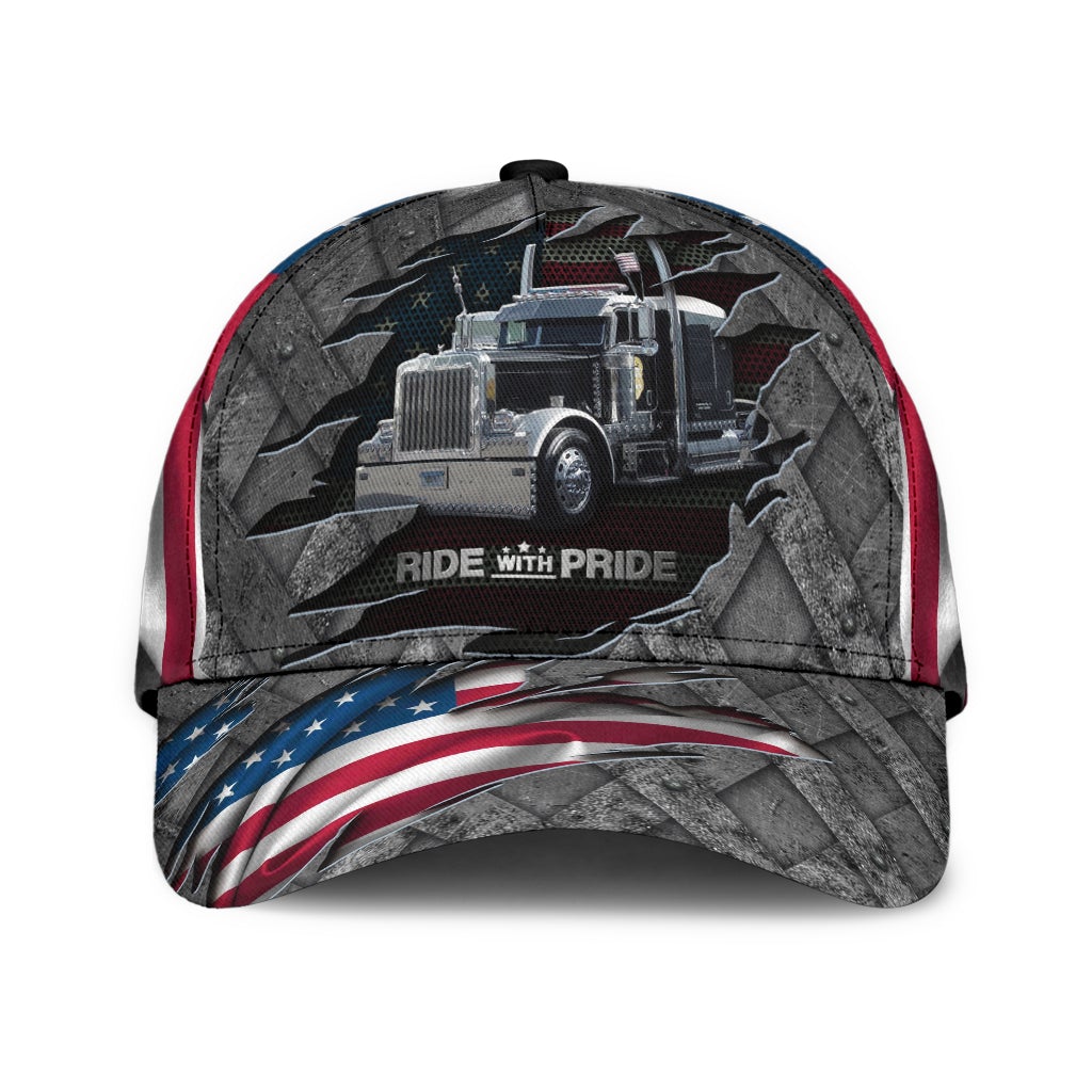 Truck American Ride With Pride Classic Cap For Outdoor Travel Festivals And Relaxed Everyday Wear