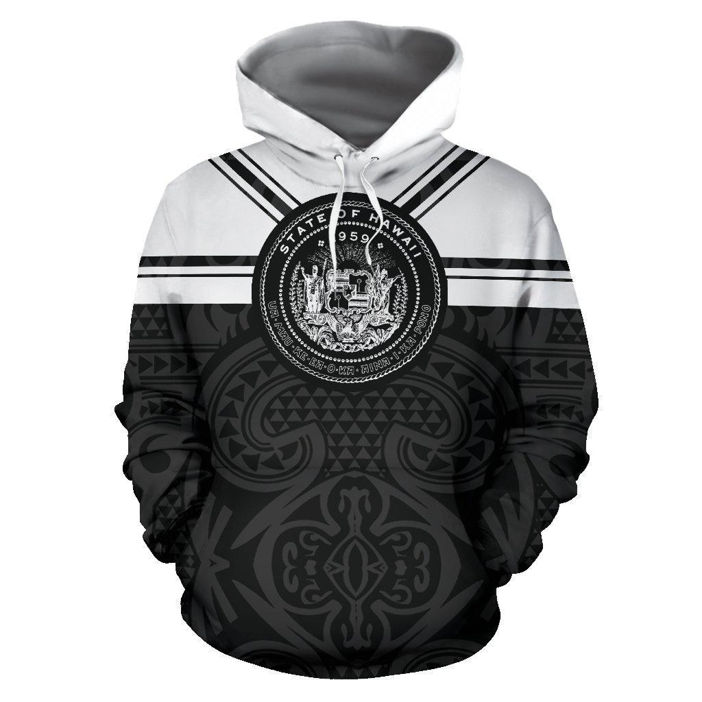 Black White Hawaii Coat Arms Hoodie For Relaxed Daily Wear Weekend Outings And Thoughtful Gifting