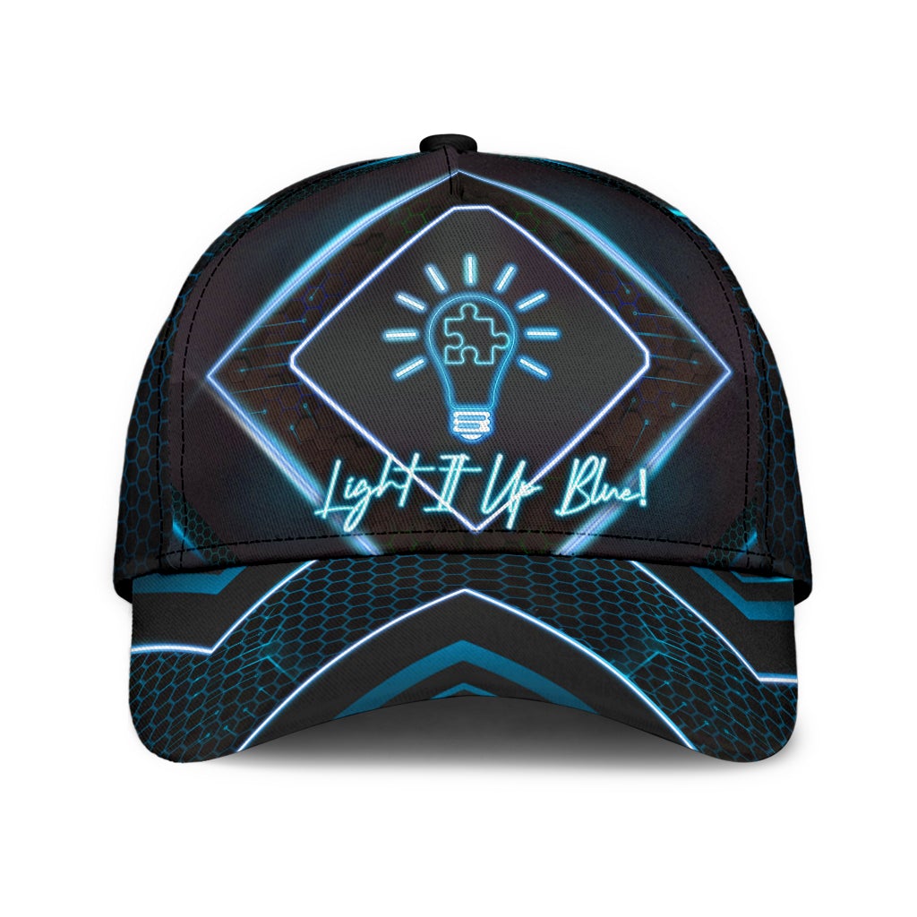 Autism Light It Up Blue Classic Cap For Casual Outfits Vacations And Everyday Styling