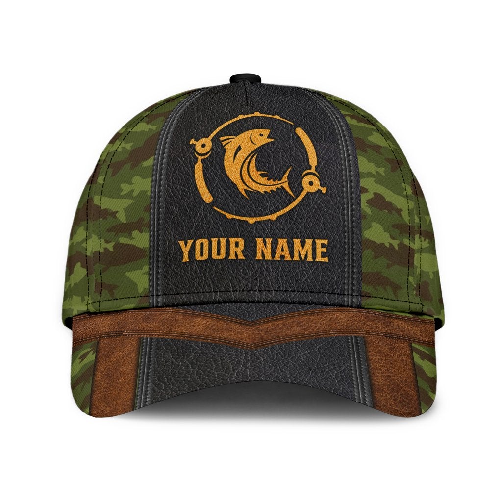 Custom Fishing Camouflage Personalized Name Classic Cap For Comfortable Daily Wear Travel And Weekend Outings