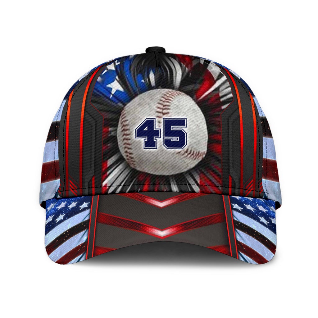 Custom Baseball US Flag Personalized Name Classic Cap For Summer Vacations Parties And Outdoor Events
