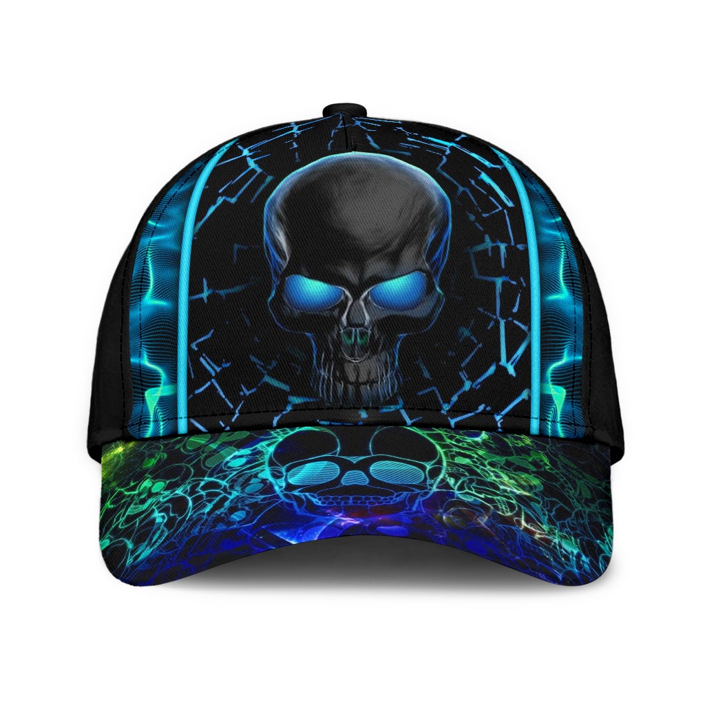 Neon Texture Skull Modern Classic Cap For Vacation Style Outdoor Activities And Daily Comfort