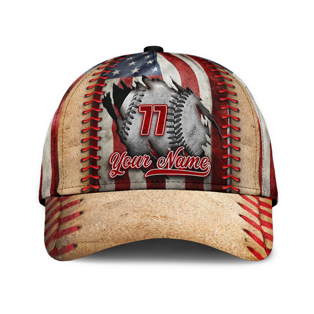 Custom Baseball Crack US Flag Classic Cap For Comfortable Daily Wear Travel And Weekend Outings