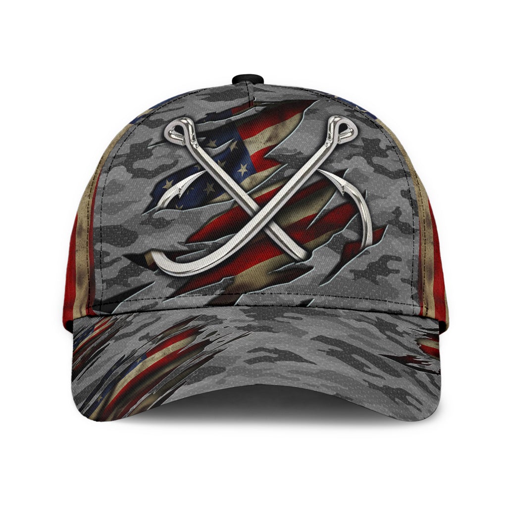 Fishing Camouflage Carbon Grey Classic Cap For Nature Lovers Travel And Casual Daily Styling