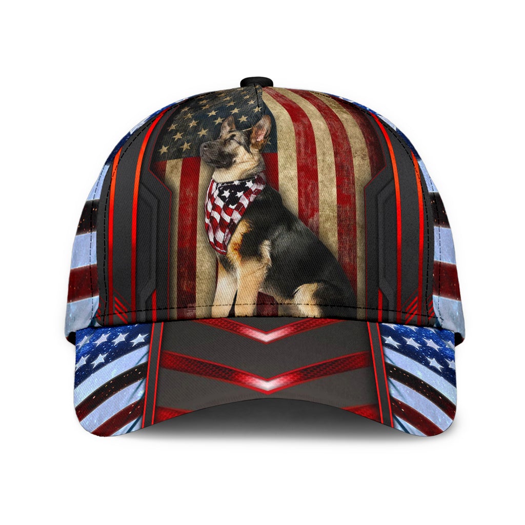 Proud American German Shepherd Classic Cap For Beach Travel Outdoor Events And Relaxed Casual Wear