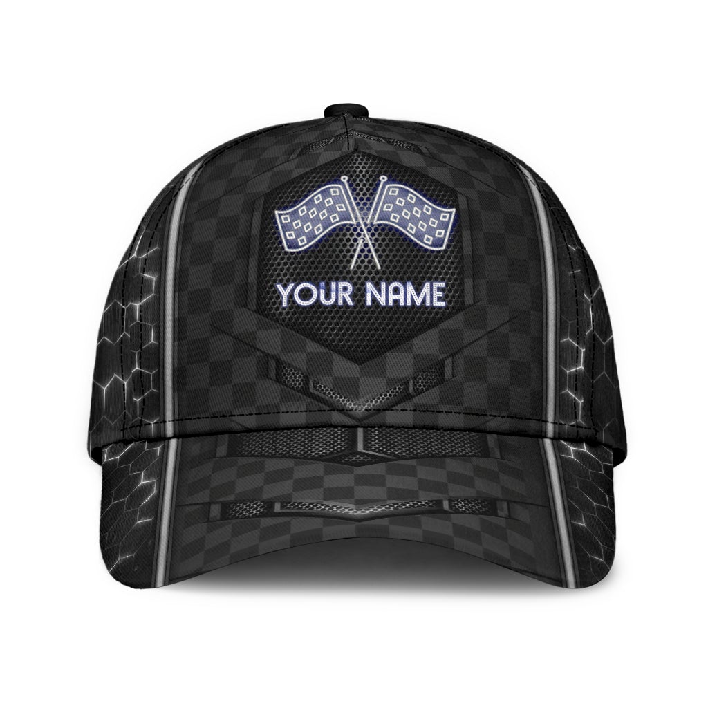 Custom Neon Racing Pattern Personalized Name Classic Cap For Weekend Travel Outdoor Events And Casual Outfits
