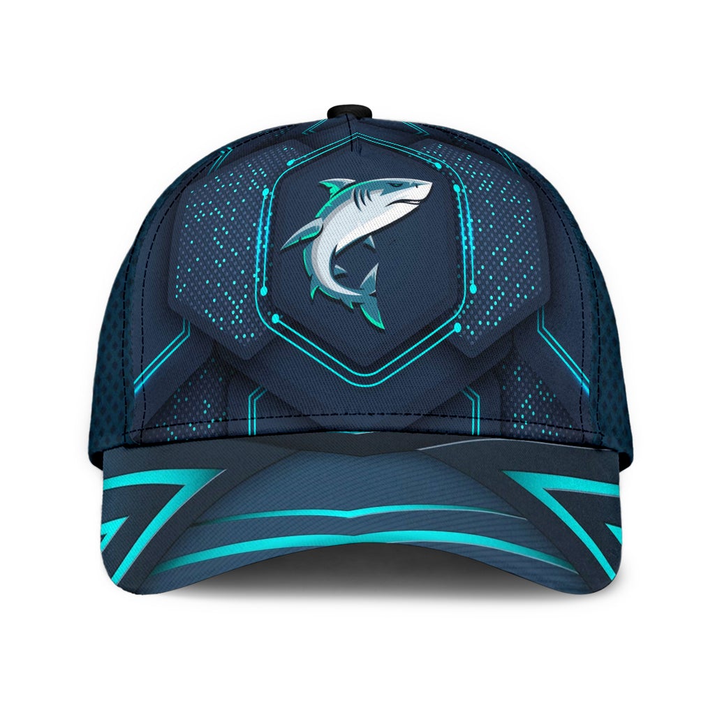 Shark Blue Pattern Ocean Animal Classic Cap For Casual Styling Beach Days And Weekend Adventures