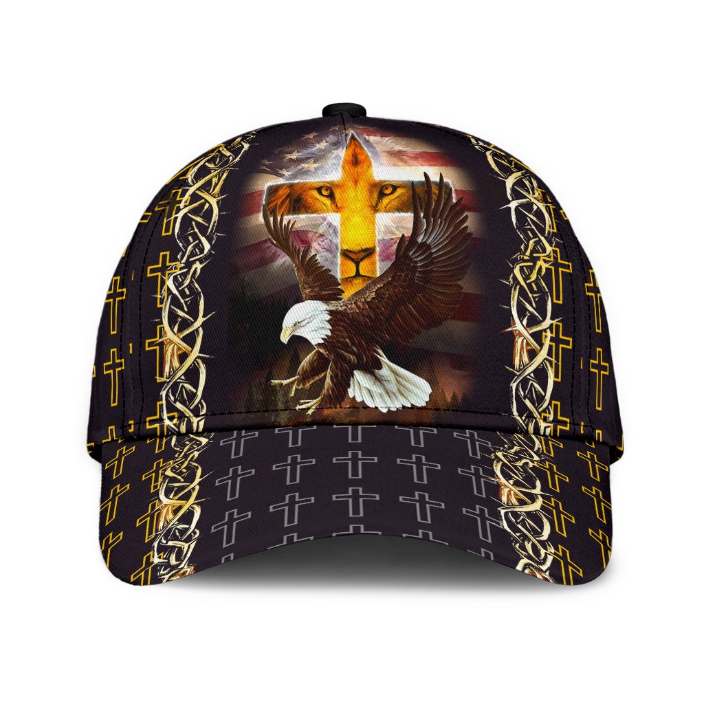 Faith Lion Eagle American Flag Classic Cap For Beach Days Travel And Relaxed Everyday Outfits