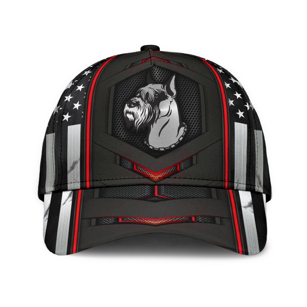 Schnauzer Red Pattern Dog Lover Classic Cap For Comfortable Casual Wear Holidays And Outdoor Trips