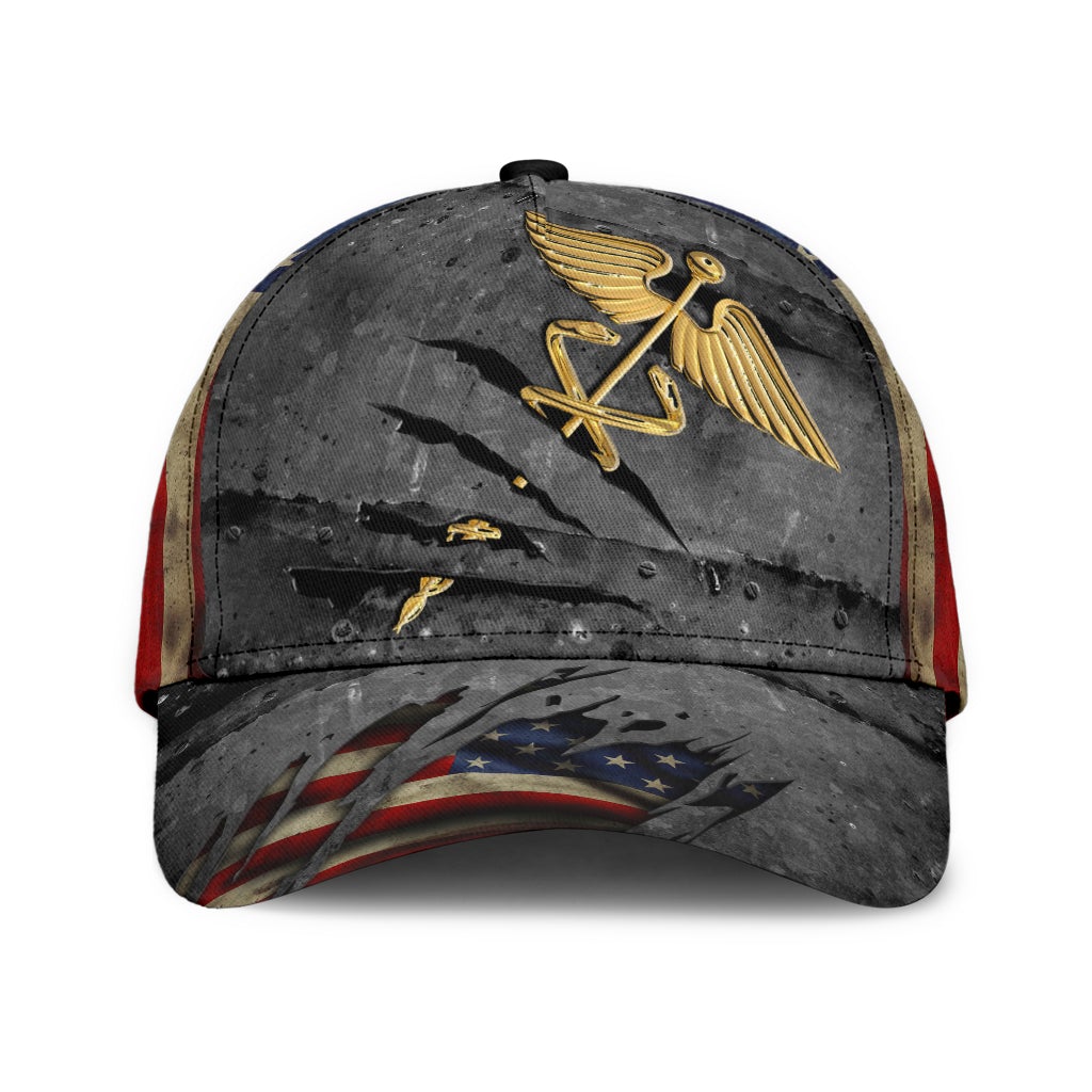 Nurse Medical Crack US Flag Classic Cap For Beach Vacations Outdoor Trips And Everyday Comfort