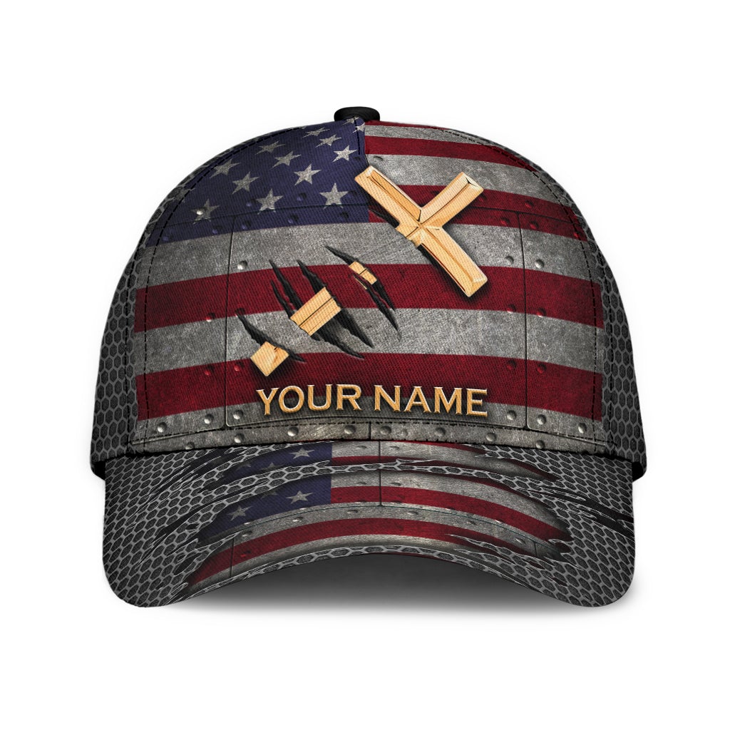 Custom Faith American Flag Classic Cap For Weekend Travel Outdoor Events And Casual Outfits