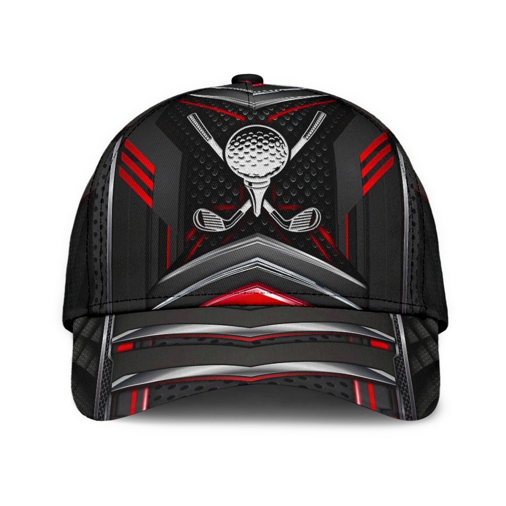 Golf Metal Red Carbon Classic Cap For Seasonal Outings Outdoor Adventures And Daily Wear