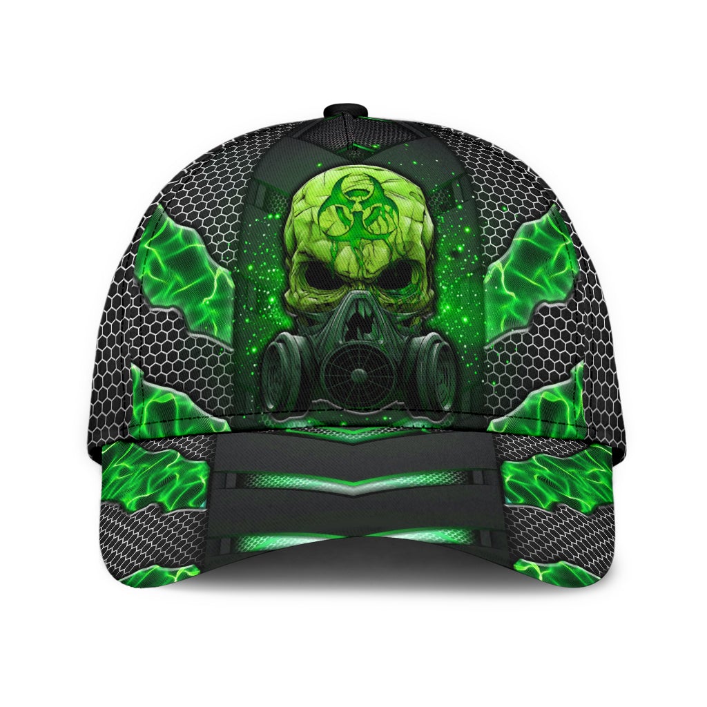 Green Skull Electric Pattern Classic Cap For Festivals Holidays And Comfortable Everyday Wear