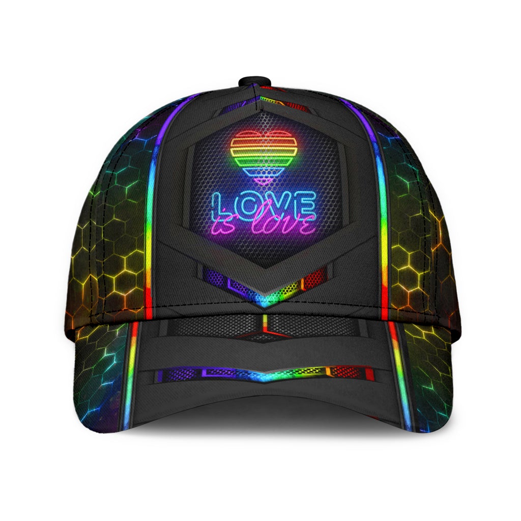 LGBT Neon Hexagon Pride Glow Classic Cap For Outdoor Events Beach Travel And Relaxed Daily Style