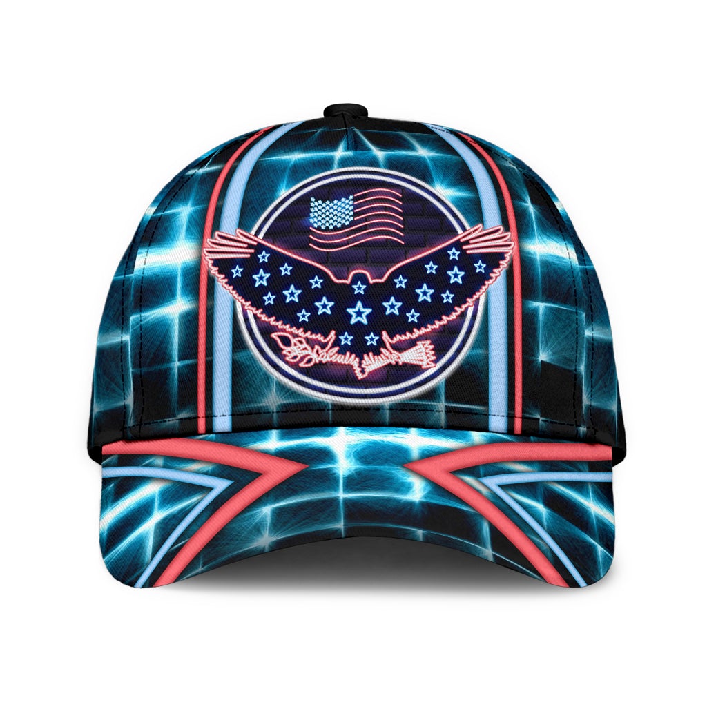 Neon Texture American Eagle Classic Cap For Daily Styling Weekend Travel And Outdoor Activities