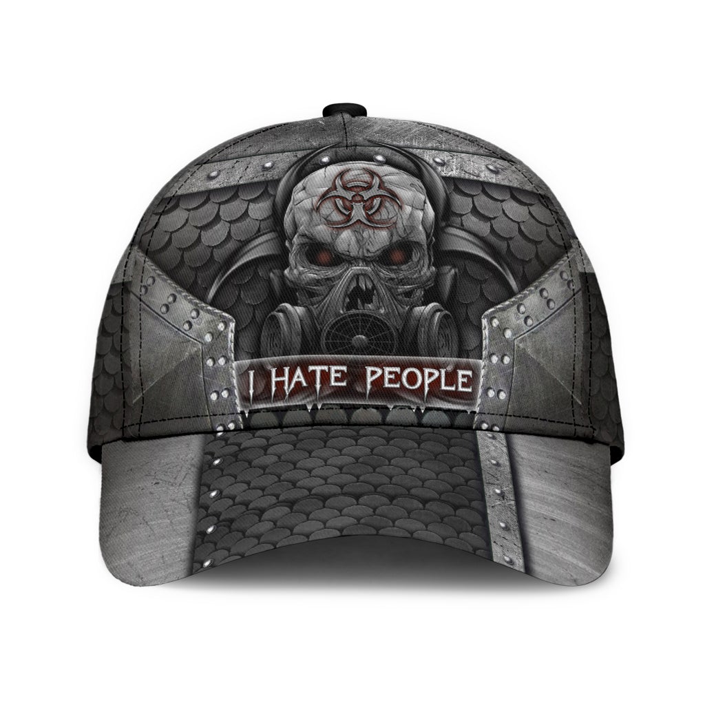 Skull I Hate People Metal Classic Cap For Nature Lovers Travel And Casual Daily Styling