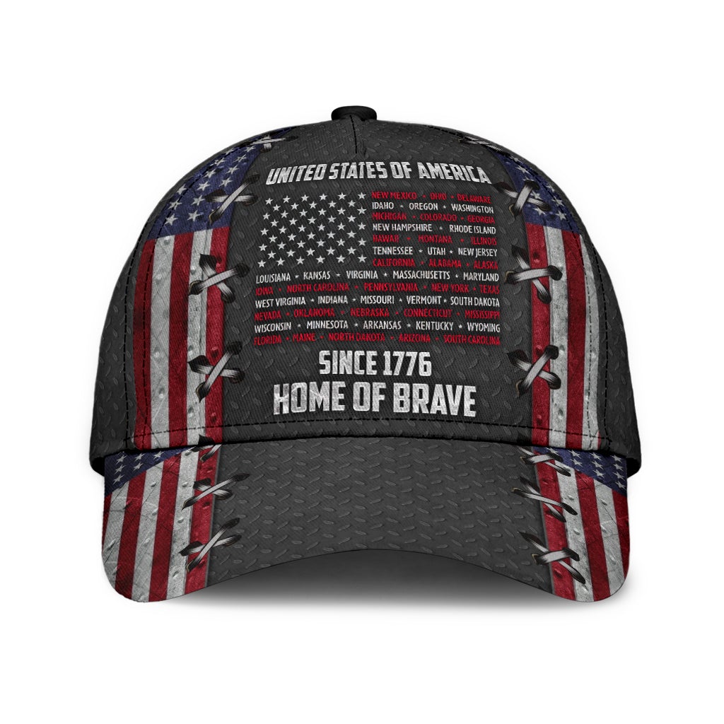 American Home Of The Brave Classic Cap For Beach Travel Outdoor Events And Relaxed Casual Wear