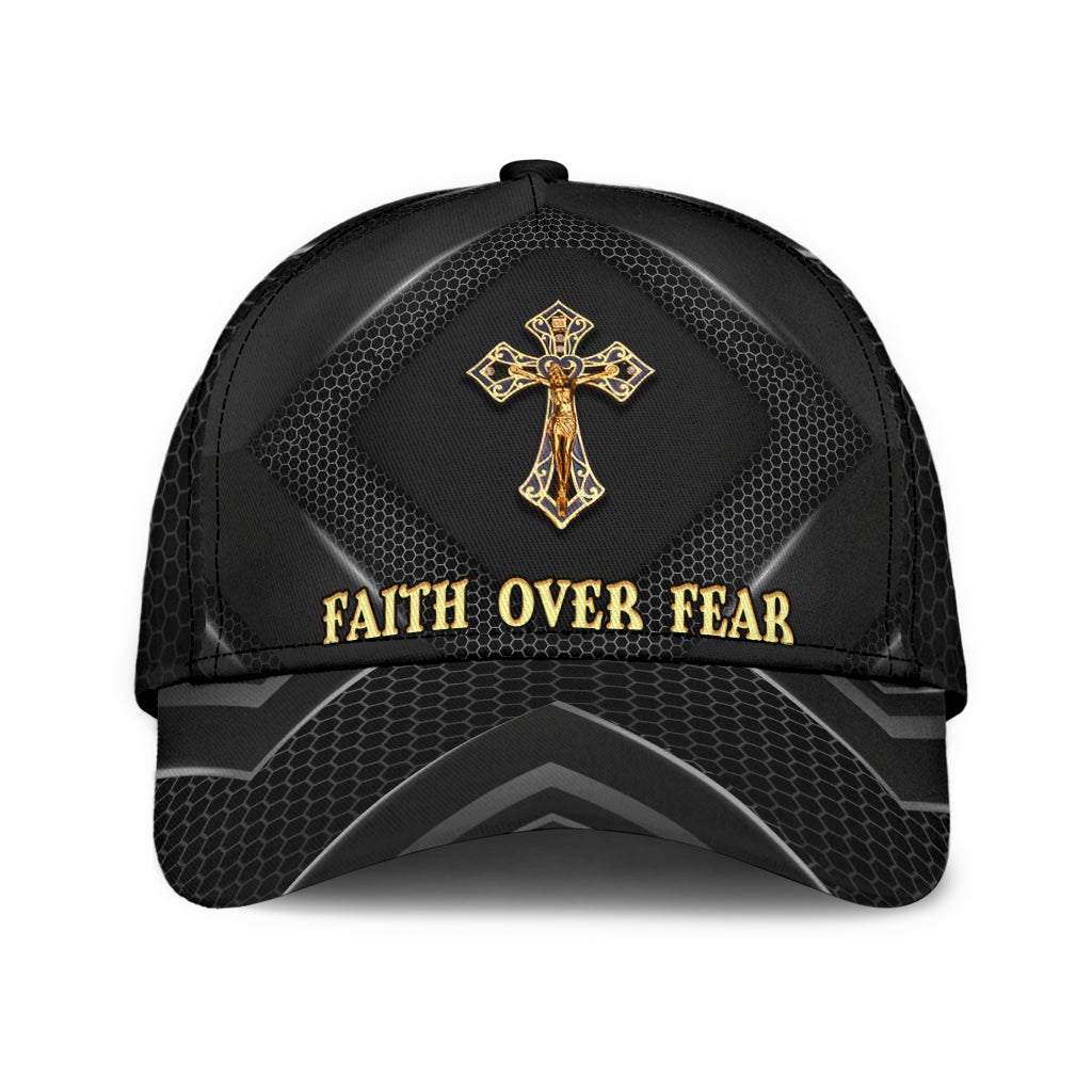 Faith Over Fear Jesus Motivation Classic Cap For Seasonal Outings Outdoor Adventures And Daily Wear
