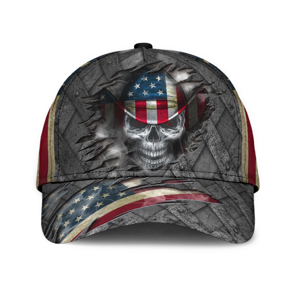 Cowboy Skull American Flag Classic Cap For Beach Outings Holidays And Thoughtful Everyday Style
