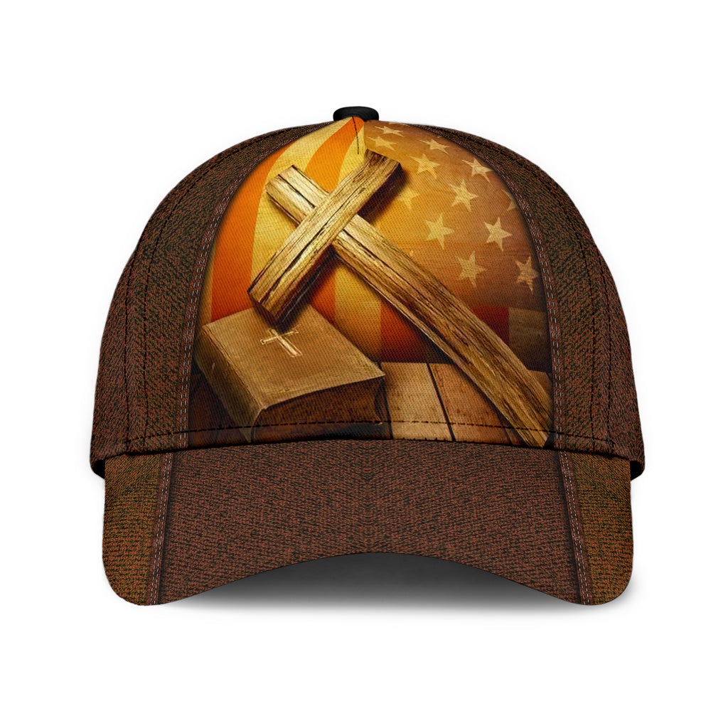 Faith Cross America Flag Classic Cap For Everyday Accessories Festivals And Relaxed Outings