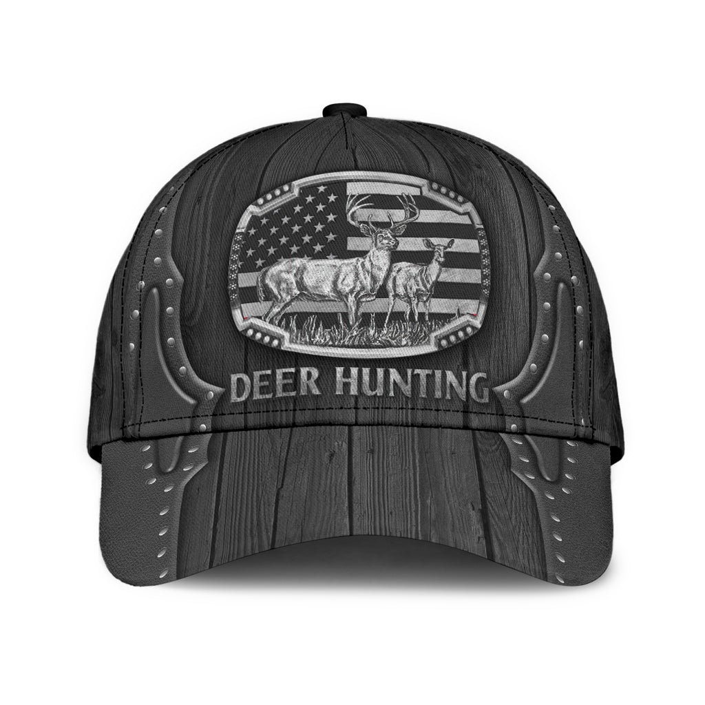Wooden Pattern Deer Hunting Classic Cap For Seasonal Outings Outdoor Adventures And Daily Wear