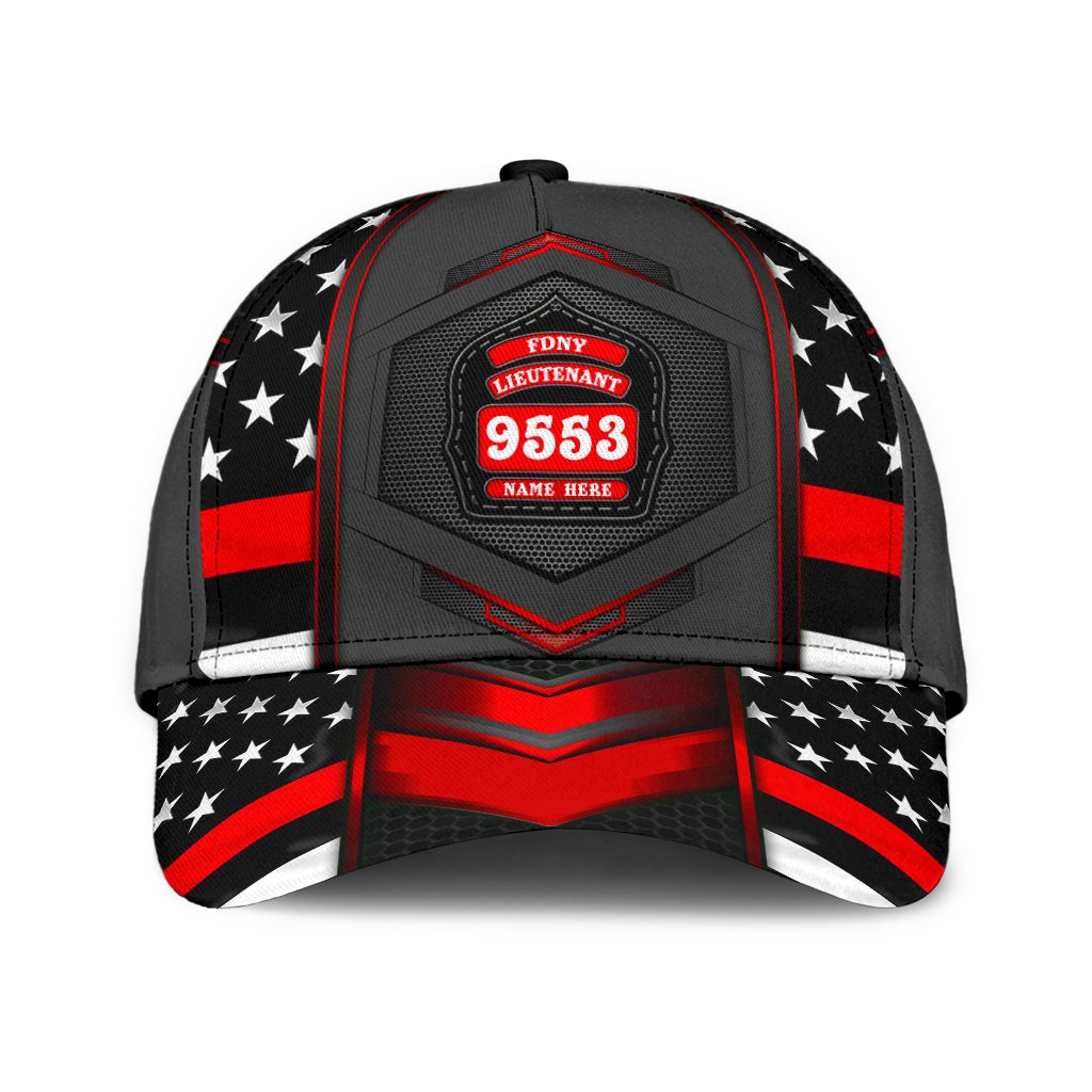 Custom Firefighter US Flag Red Carbon Classic Cap For Daily Styling Weekend Travel And Outdoor Activities