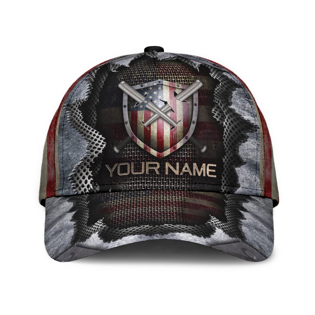 Custom American Baseball Shield Classic Cap For Travel Holidays Parties And Relaxed Casual Styling