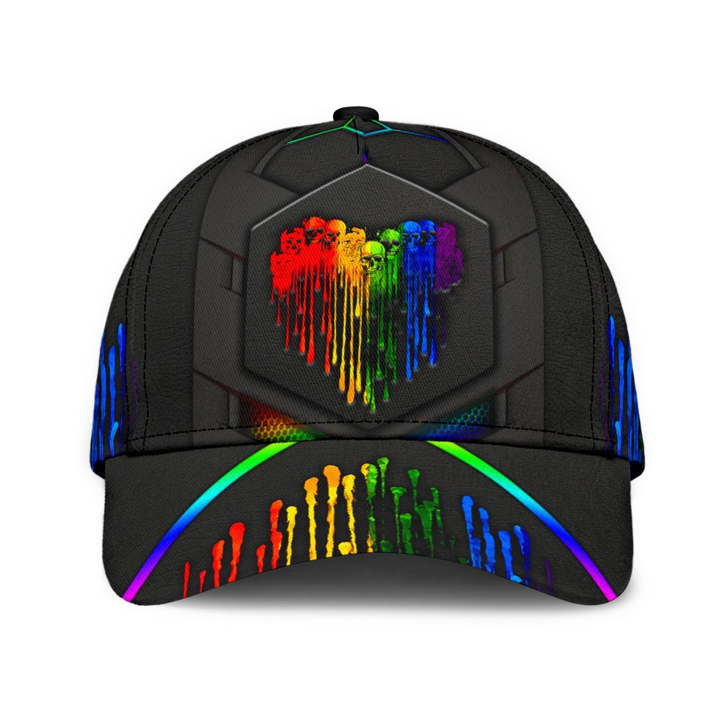 LGBT Skull Love Pride Classic Cap For Casual Styling Holiday Travel And Weekend Adventures