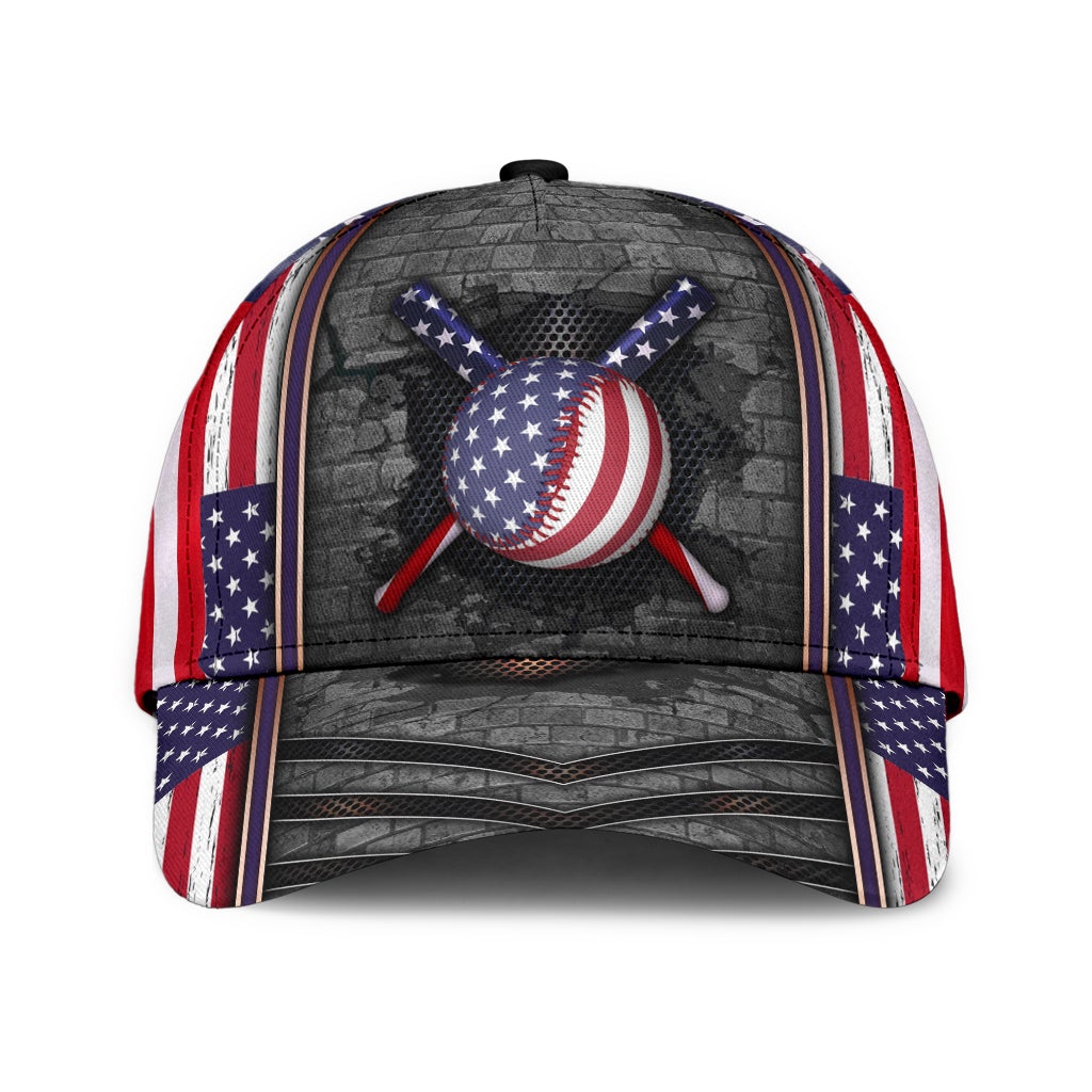 Baseball Wall Crack Pattern Classic Cap For Daily Comfort Outdoor Fun And Weekend Vacations