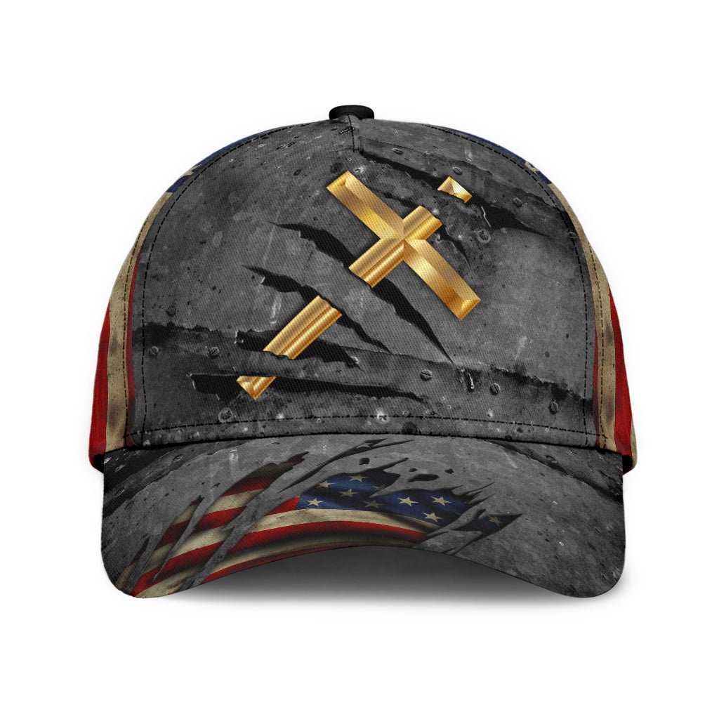 Faith Crack American Flag Classic Cap For Daily Outfits Festivals And Thoughtful Gift Giving