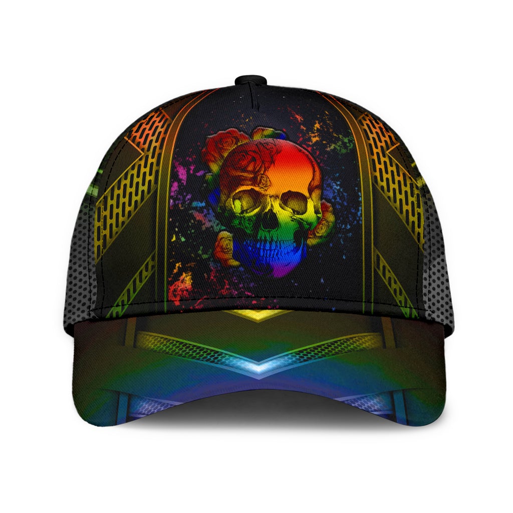 LGBT Skull Rose Pride Art Classic Cap For Comfortable Casual Wear Holidays And Outdoor Trips