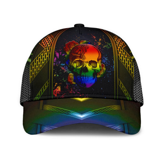 LGBT Skull Rose Pride Art Classic Cap For Comfortable Casual Wear Holidays And Outdoor Trips