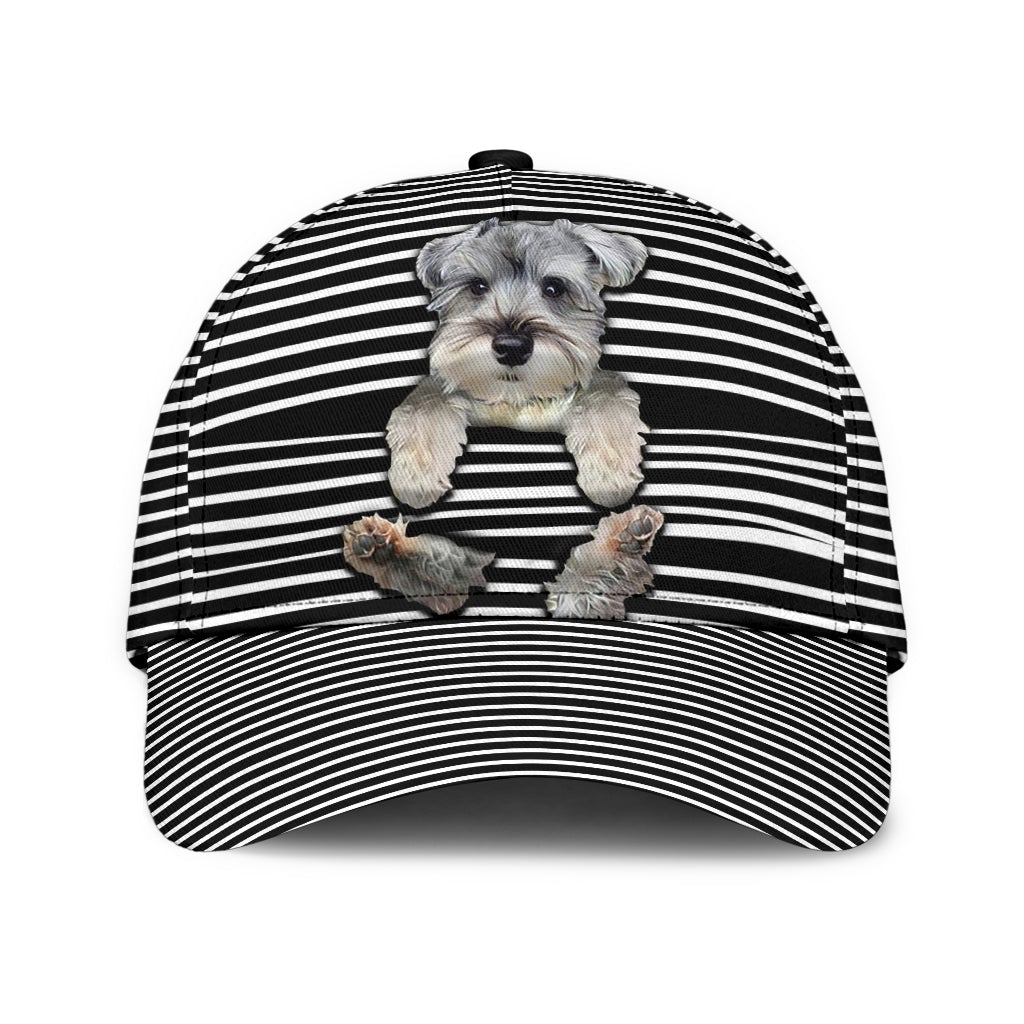 Schnauzer Says Hi Cute Dog Classic Cap For Nature Lovers Travel And Casual Daily Styling