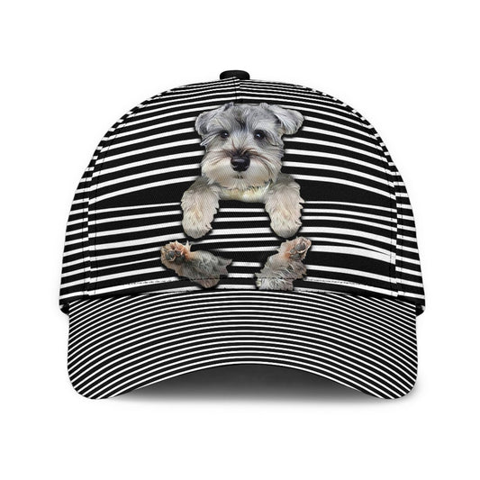 Schnauzer Says Hi Cute Dog Classic Cap For Nature Lovers Travel And Casual Daily Styling
