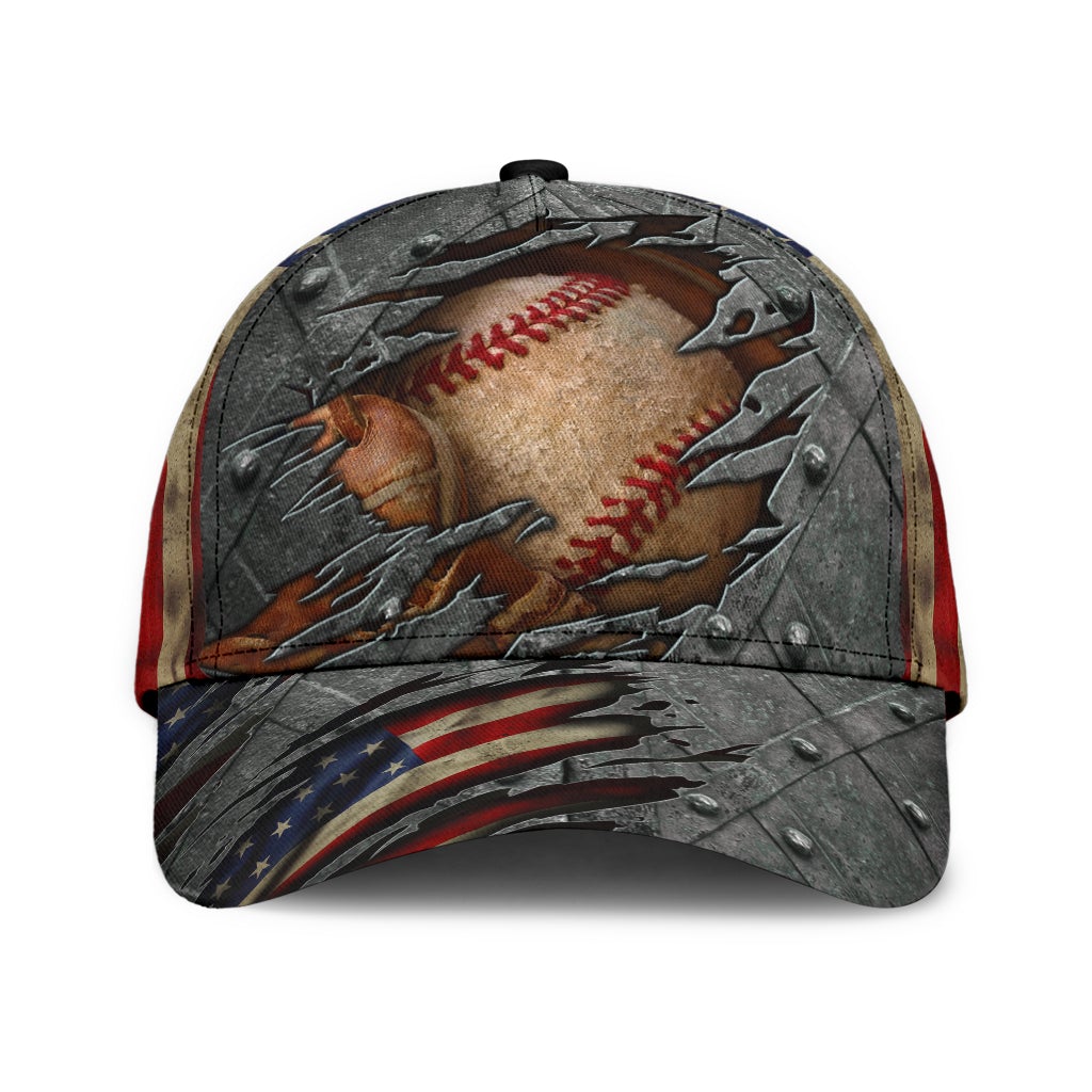 Baseball Crack US Flag Classic Cap For Weekend Outings Holidays And Thoughtful Gifting