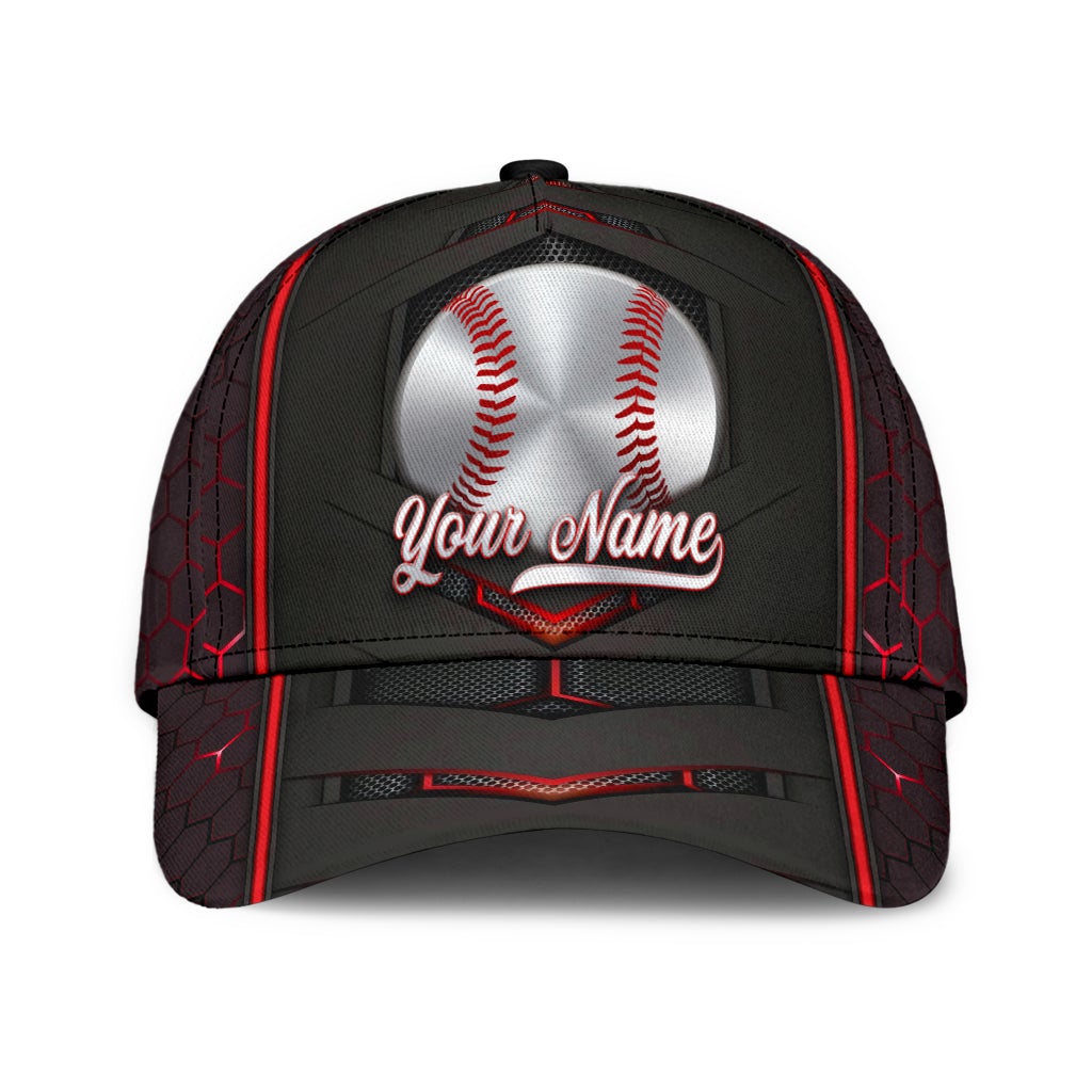 Custom Baseball Silver Pattern Personalized Name Classic Cap For Seasonal Events Outdoor Trips And Everyday Comfort