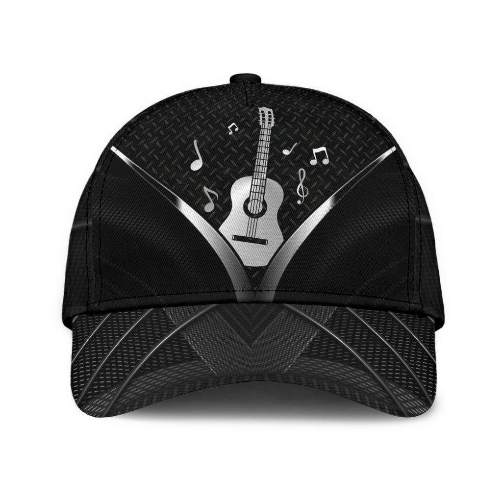 Guitar Carbon Black Music Classic Cap For Relaxed Outfits Outdoor Events And Holiday Trips