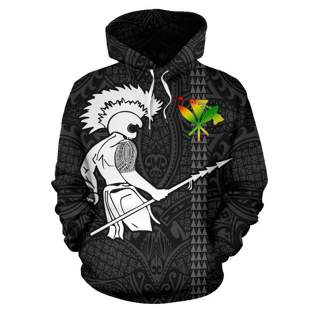Hawaiian Warrior Tattoo Hoodie For Everyday Streetwear Seasonal Travel And Gift Giving