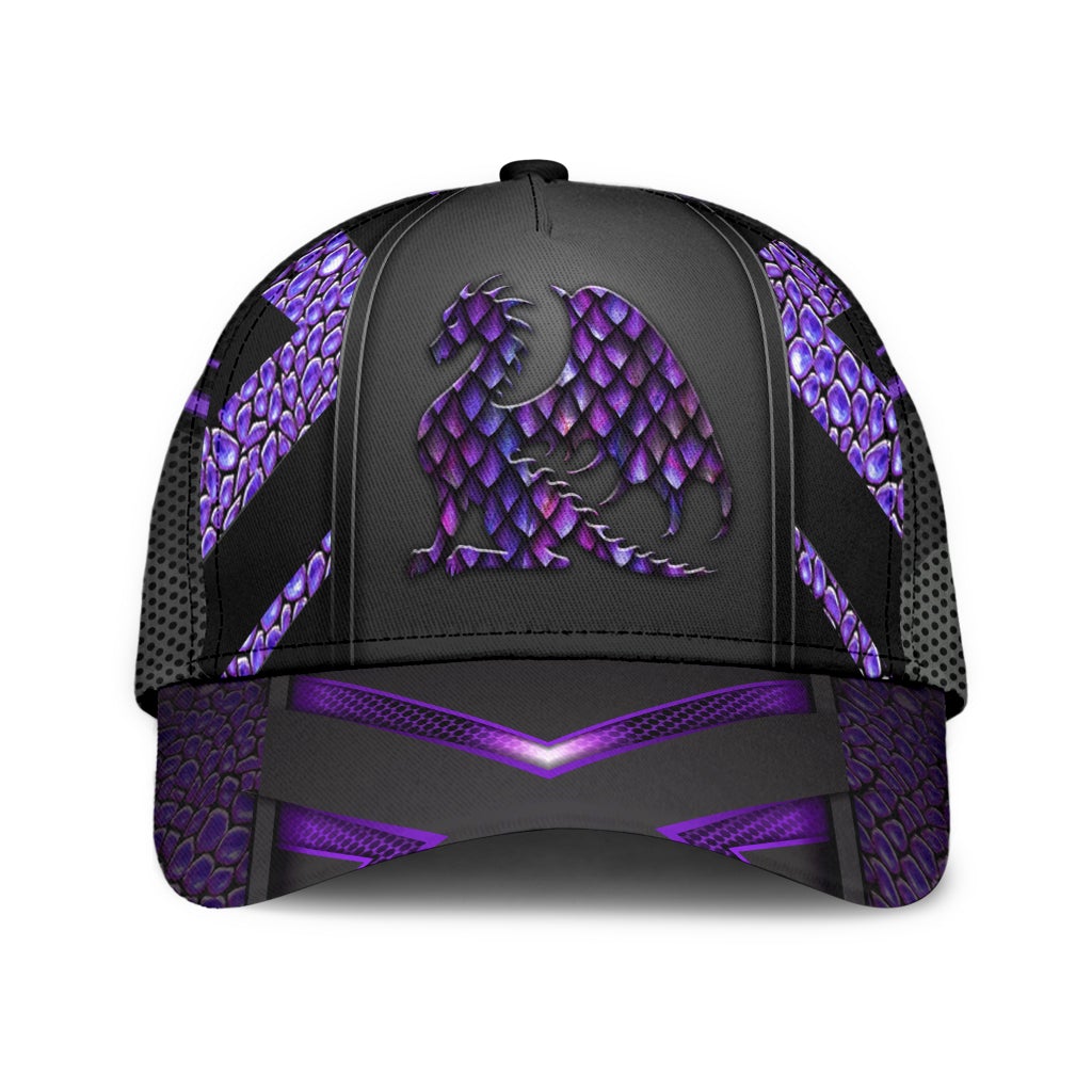 Dragon Purple Pattern Classic Cap For Festivals Vacations Outdoor Fun And Daily Comfort