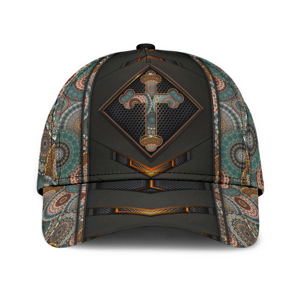 Jesus Cross Mandala Spiritual Classic Cap For Daily Comfort Outdoor Fun And Weekend Vacations