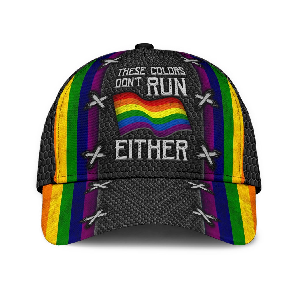 Pride Colors Never Run Classic Cap For Vacations Festivals Parties And Everyday Outfits