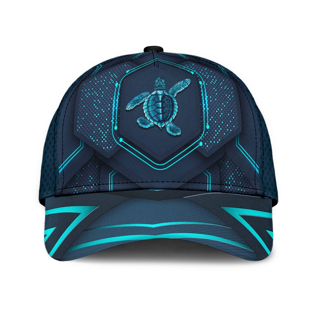 Turtle Blue Pattern Ocean Animal Classic Cap For Everyday Outfits Coastal Travel And Gift Giving