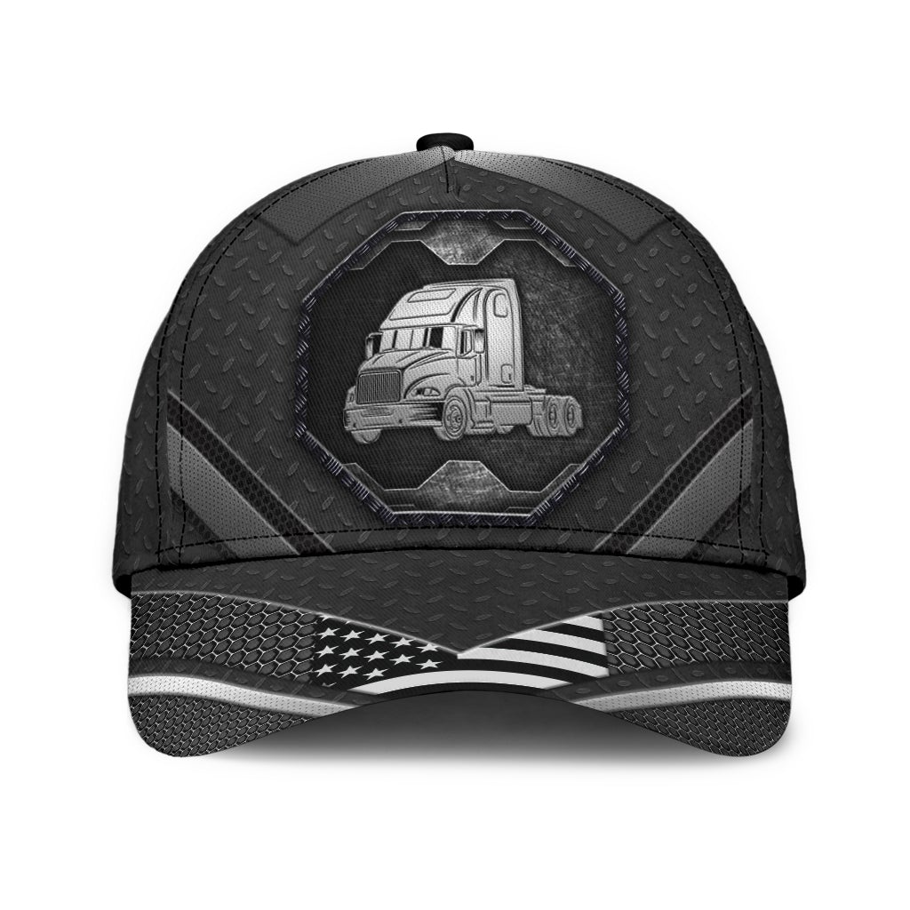 Metal Pattern Truck Driver Lifestyle Workwear Classic Cap For Outdoor Adventures Festivals And Casual Wear