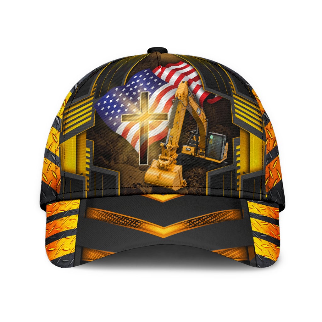 Faith American Flag Excavator Classic Cap For Casual Outfits Vacations And Everyday Styling
