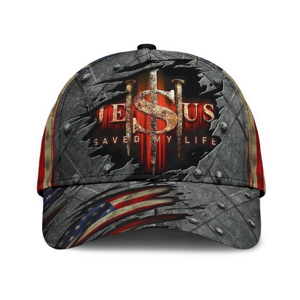 Faith Saved My Life Crack American Flag Classic Cap For Weekend Travel Outdoor Events And Casual Outfits