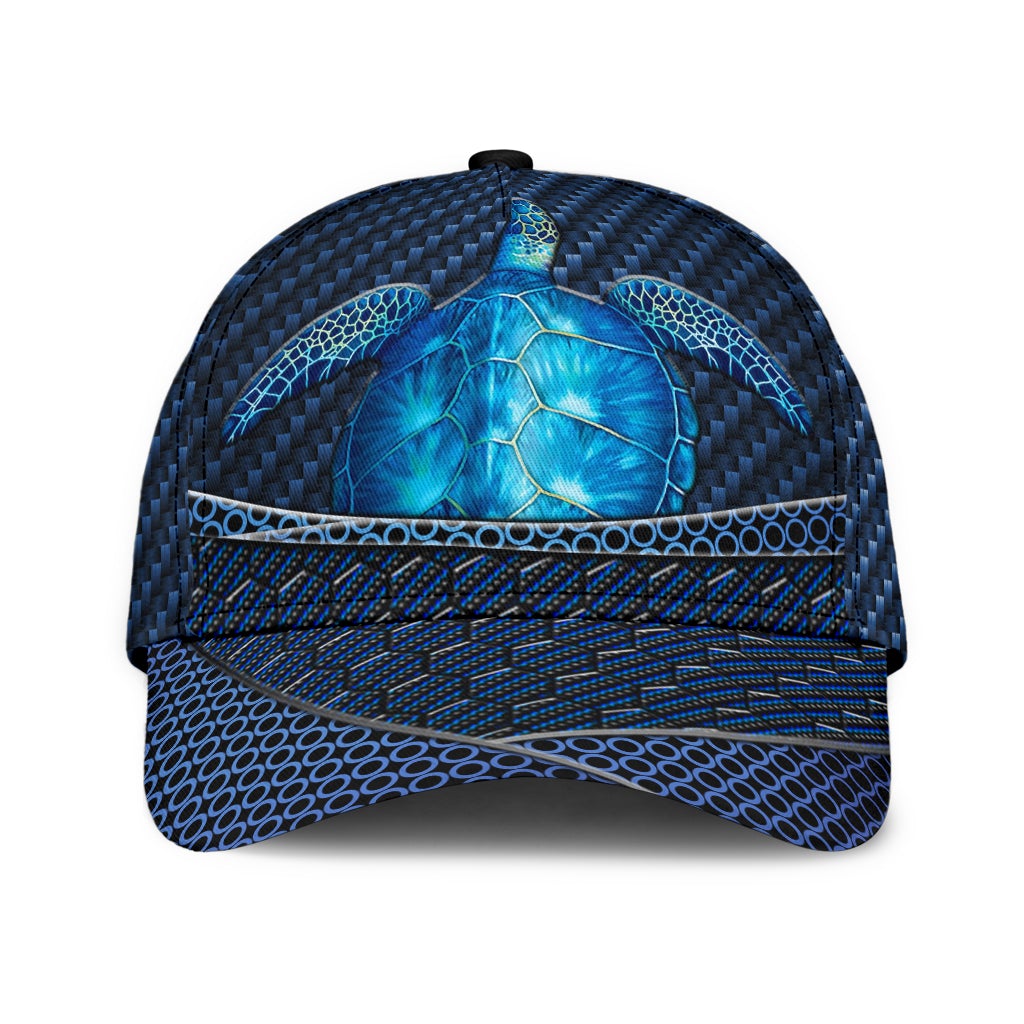 Sea Turtle Carbon Pattern Classic Cap For Comfortable Casual Wear Holidays And Outdoor Trips