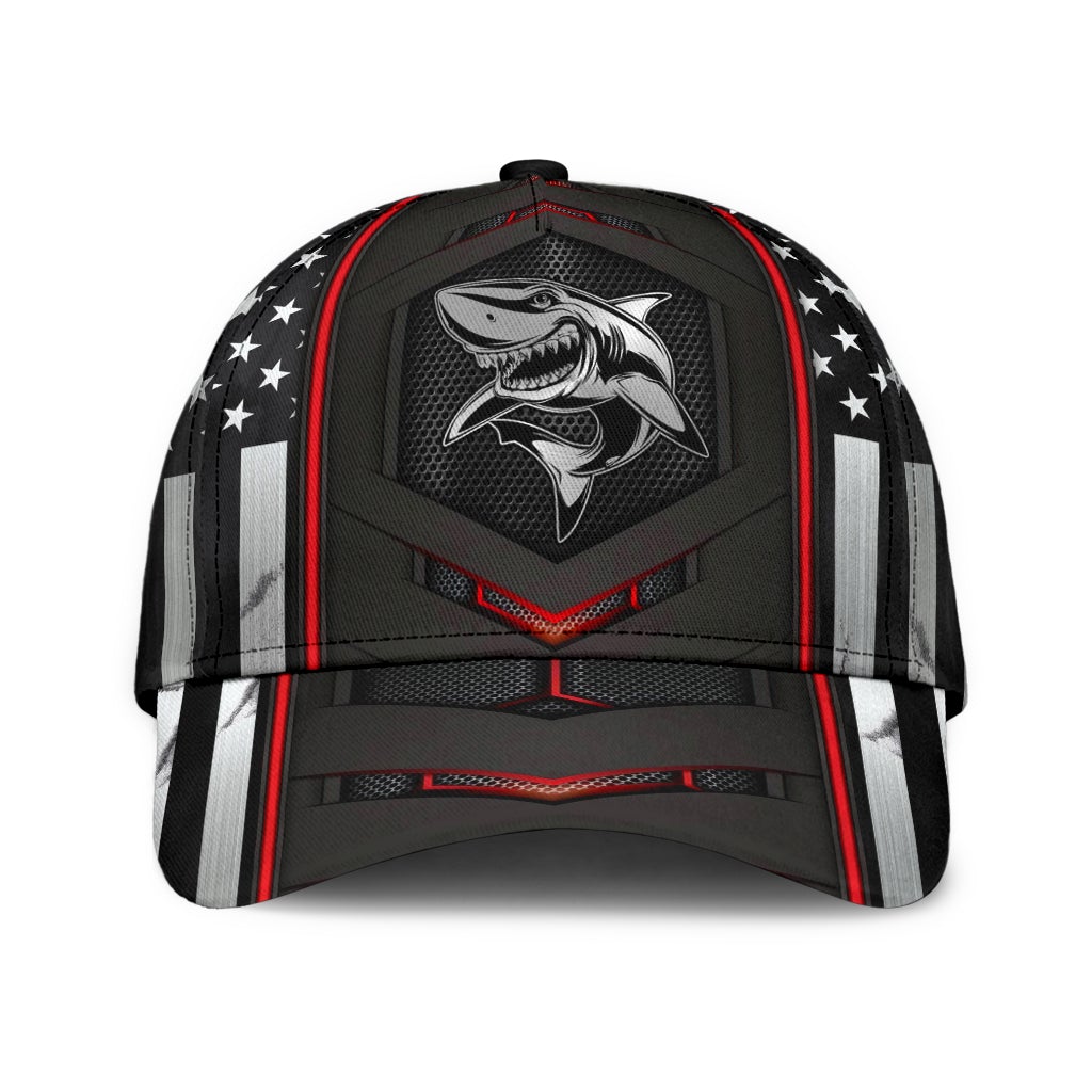 Shark Red Flag Carbon Classic Cap For Comfortable Daily Wear Travel And Weekend Outings