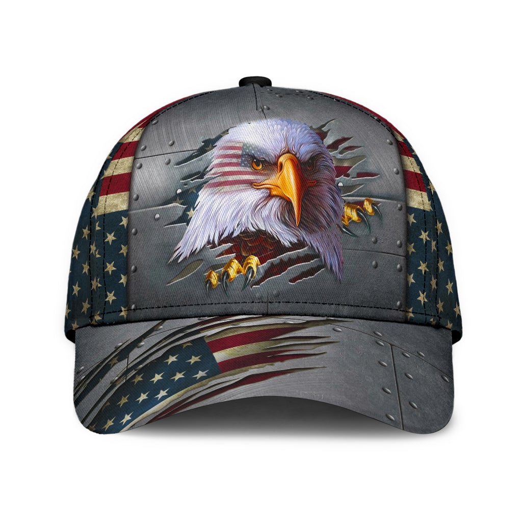 Eagle Proud American Flag Classic Cap For Casual Outfits Vacations And Everyday Styling