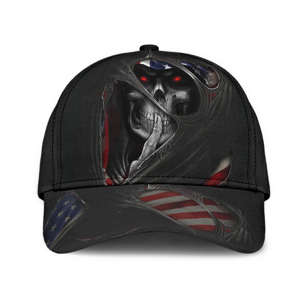 Skull Torn American Flag Classic Cap For Casual Gatherings Travel And Thoughtful Gift Giving