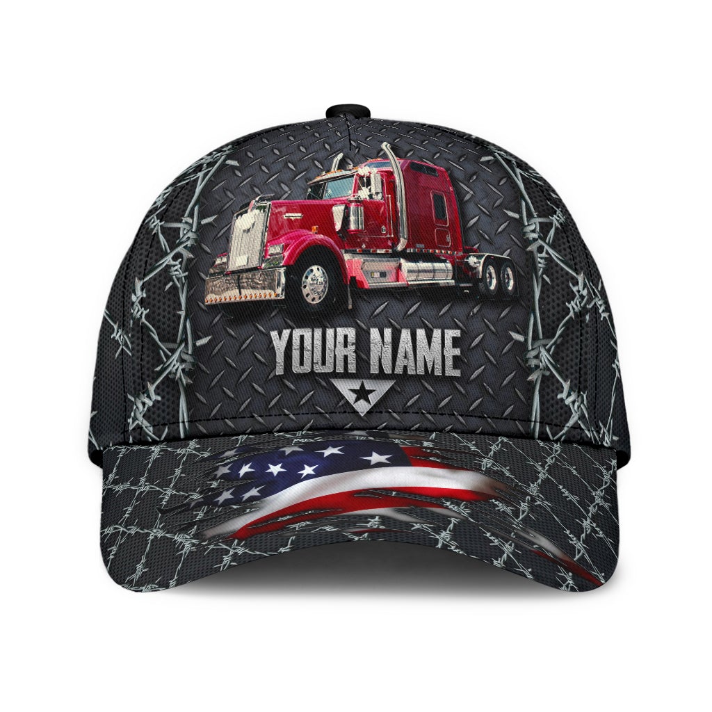 Custom Truck Driver Metal American Classic Cap For Weekend Travel Outdoor Events And Casual Outfits